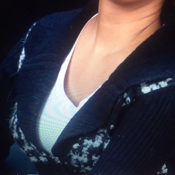 Marisol Wool Blend Houndstooth Cardigan M - Picture 5 of 5